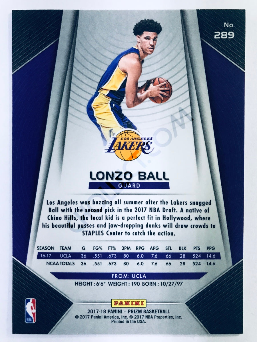 Lonzo Ball - Los Angeles Lakers 2017-18 Panini Prizm RC Rookie #289