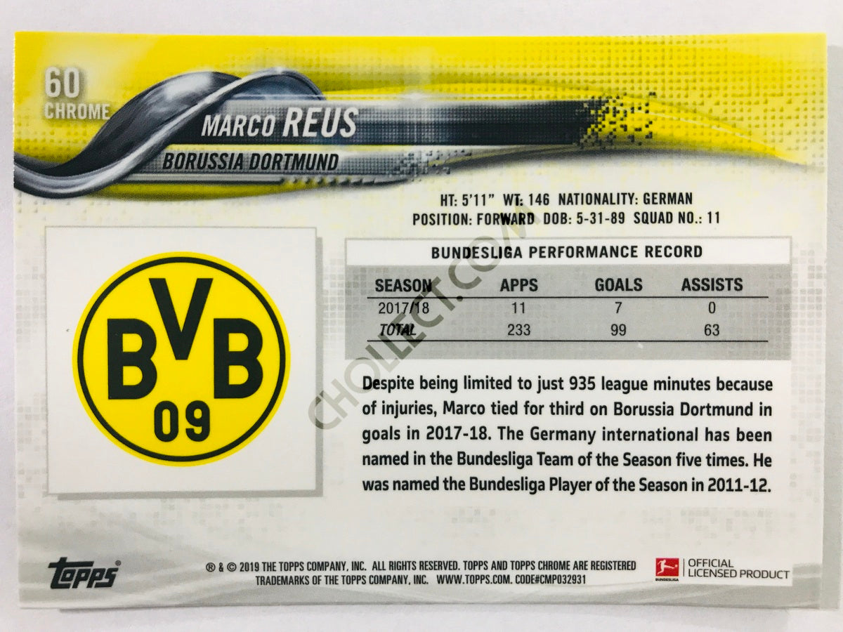 Marco Reus - Borussia Dortmund 2018-19 Topps Chrome Bundesliga #60