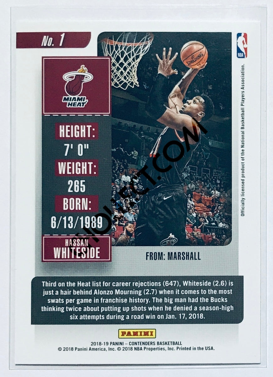 Hassan Whiteside - Miami Heat 2018-19 Panini Contenders #1