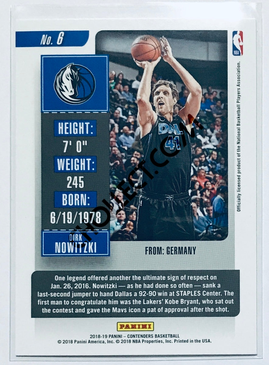 Dirk Nowitzki - Dallas Mavericks 2018-19 Panini Contenders #6