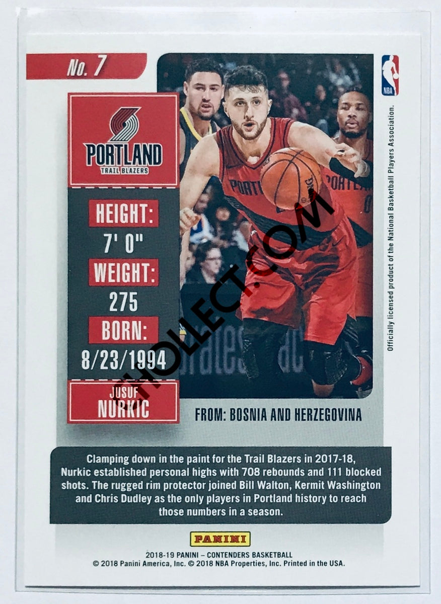 Jusuf Nurkic - Portland Trail Blazers 2018-19 Panini Contenders #7