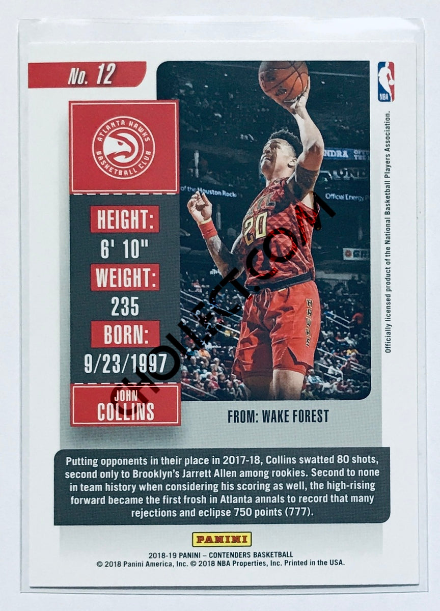 John Collins - Atlanta Hawks 2018-19 Panini Contenders #12