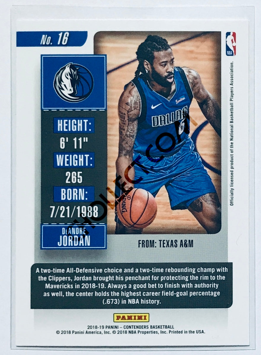 DeAndre Jordan - Dallas Mavericks 2018-19 Panini Contenders #16