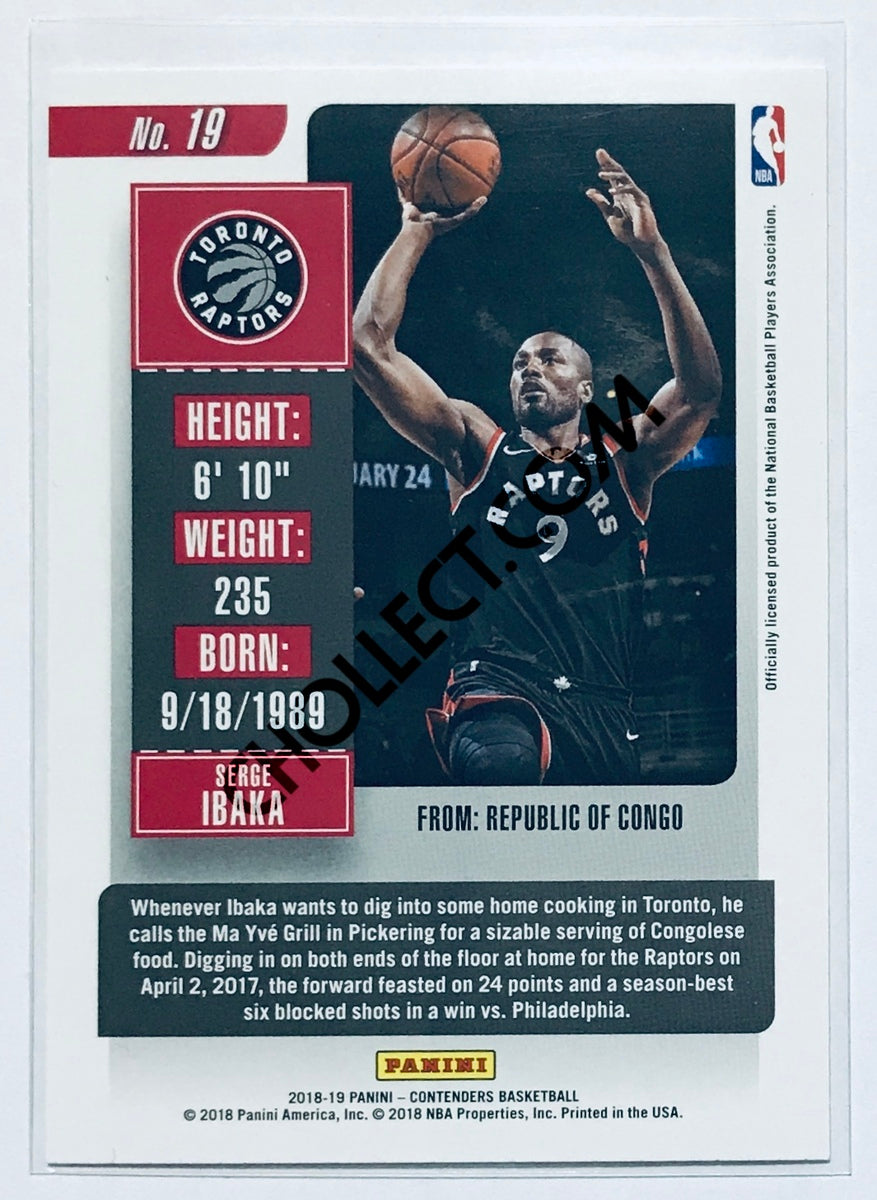 Serge Ibaka - Toronto Raptors 2018-19 Panini Contenders #19