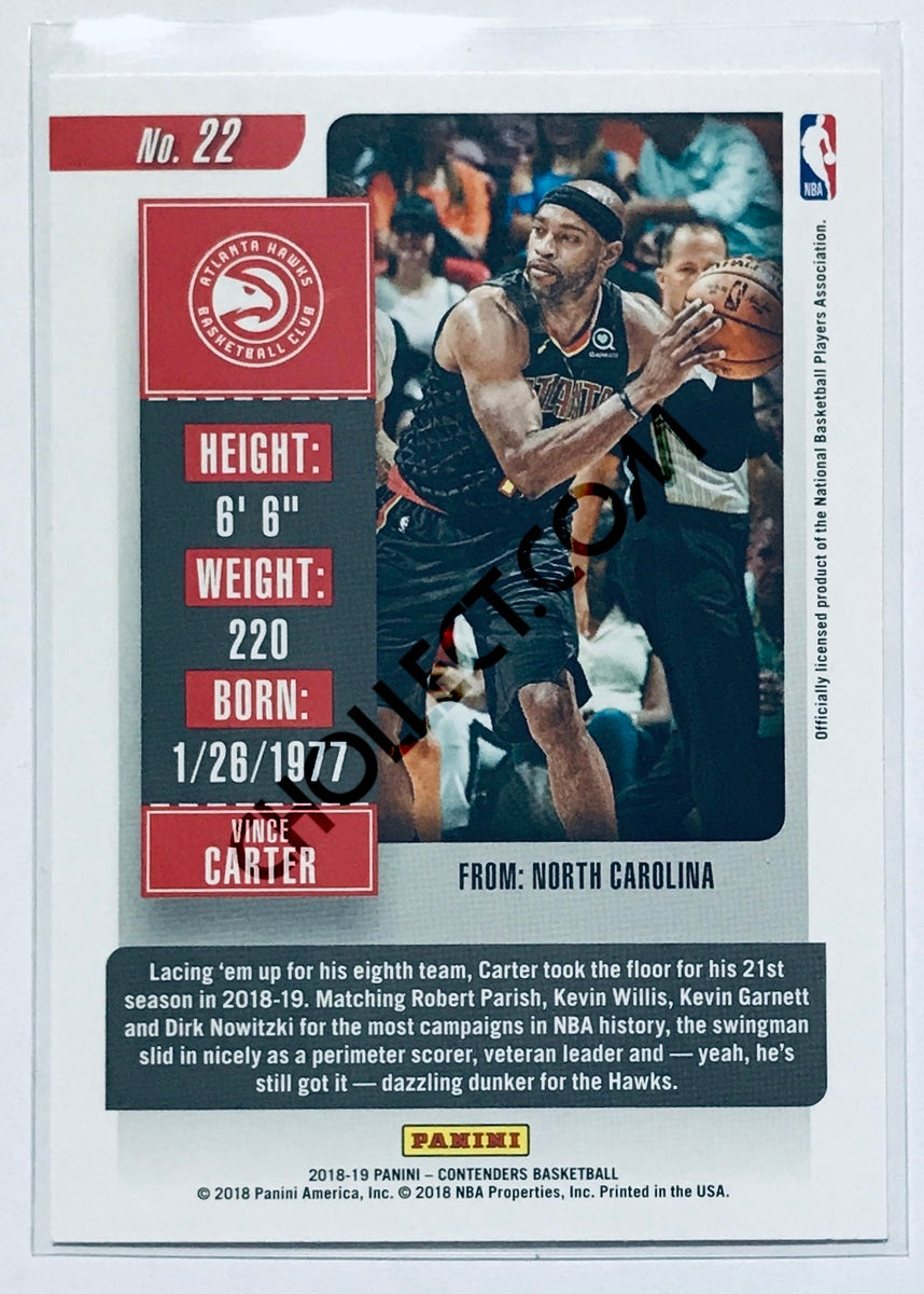 Vince Carter - Atlanta Hawks 2018-19 Panini Contenders #22