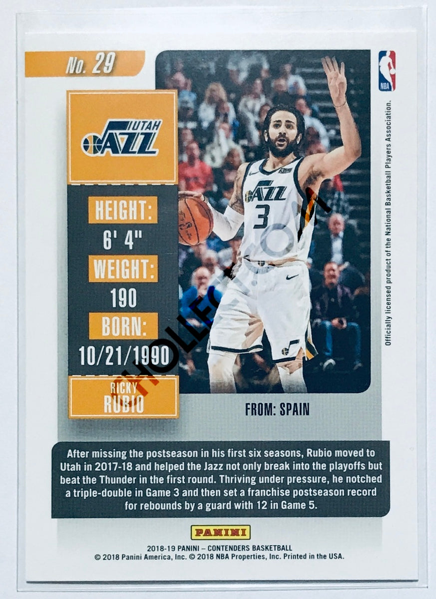 Ricky Rubio - Utah Jazz 2018-19 Panini Contenders #29