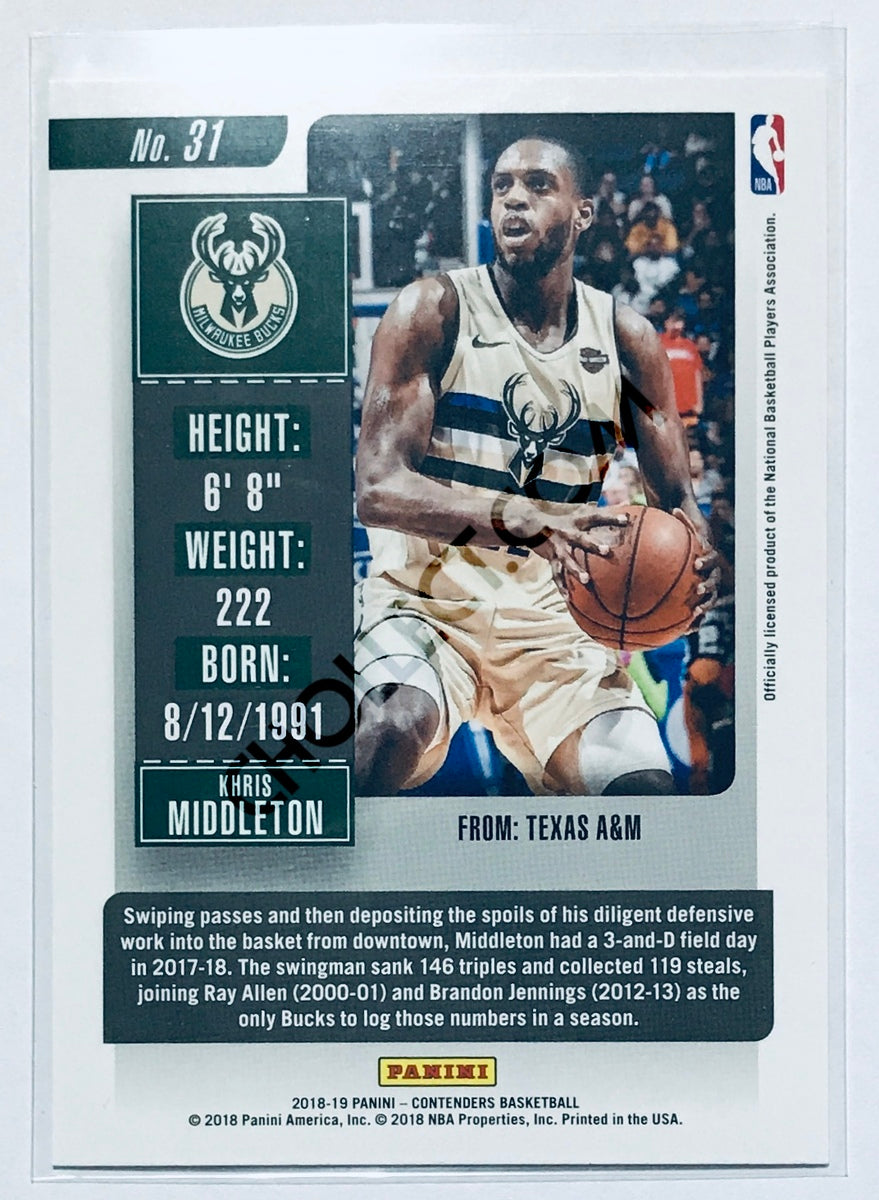 Khris Middleton - Milwaukee Bucks 2018-19 Panini Contenders #31