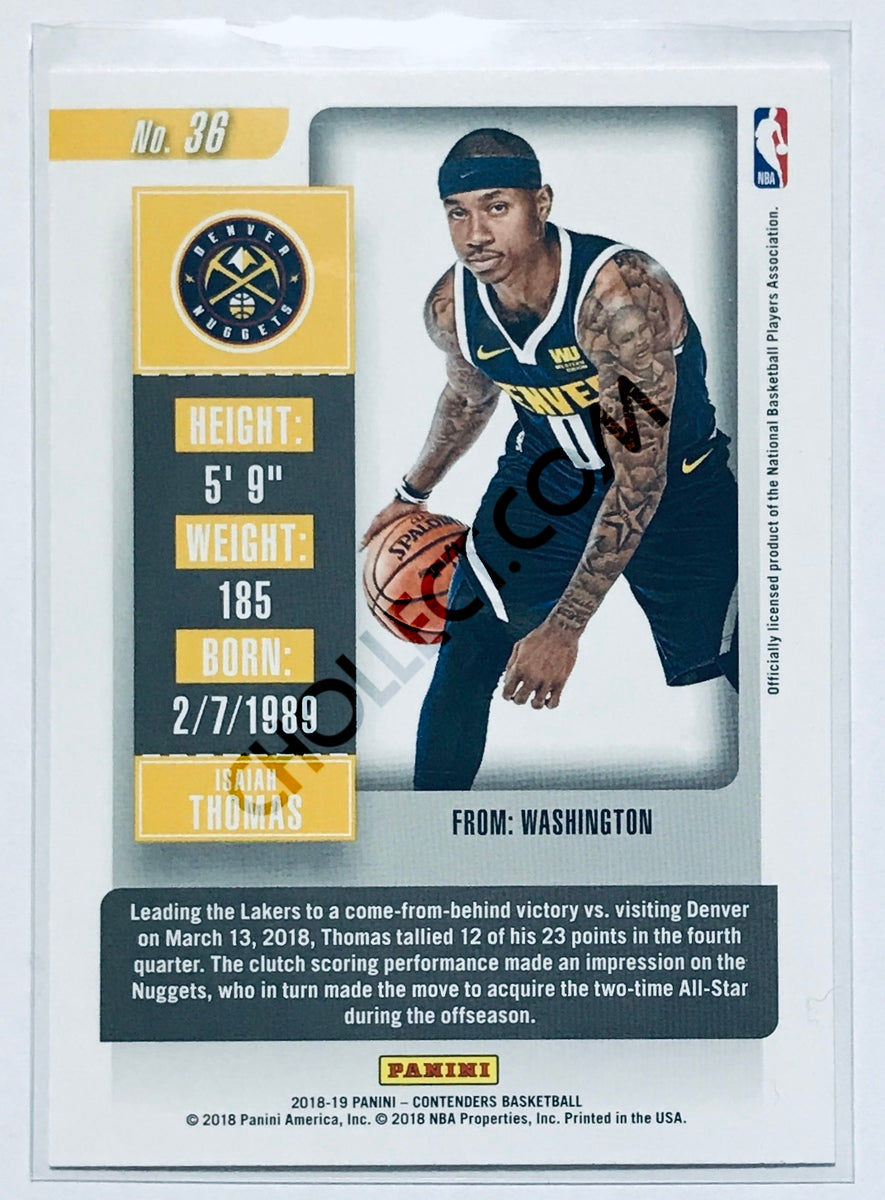 Isaiah Thomas - Denver Nuggets 2018-19 Panini Contenders #36