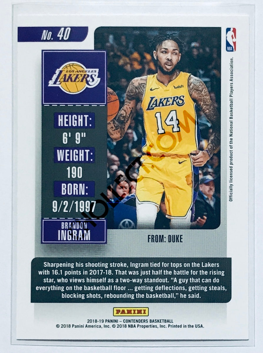 Brandon Ingram - Los Angeles Lakers 2018-19 Panini Contenders #40