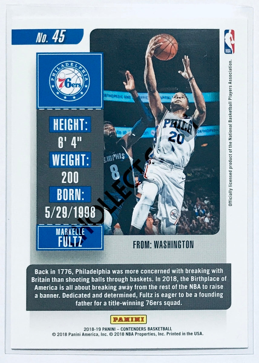 Markelle Fultz - Philadelphia 76ers 2018-19 Panini Contenders #45