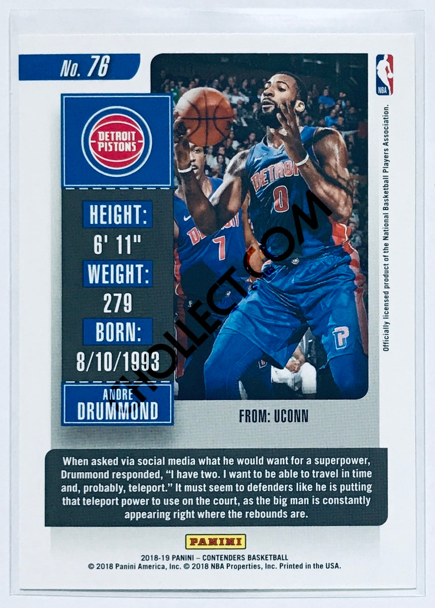 Andre Drummond - Detroit Pistons 2018-19 Panini Contenders #76