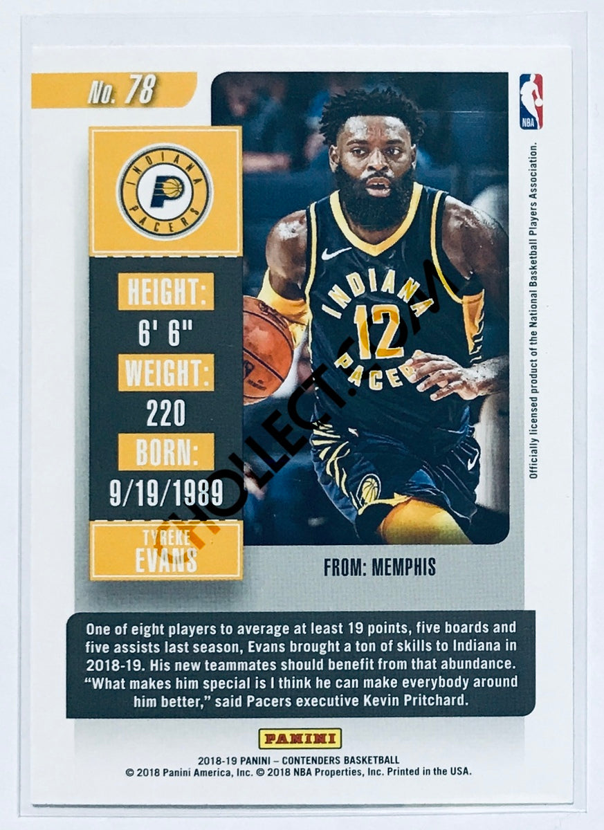 Tyreke Evans - Indiana Pacers 2018-19 Panini Contenders #78