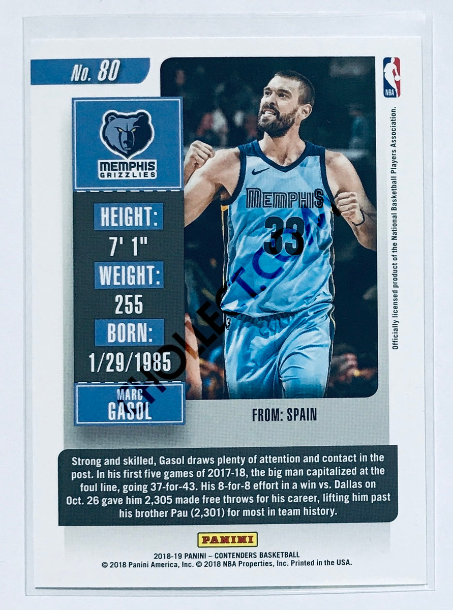 Marc Gasol - Memphis Grizzlies 2018-19 Panini Contenders #80