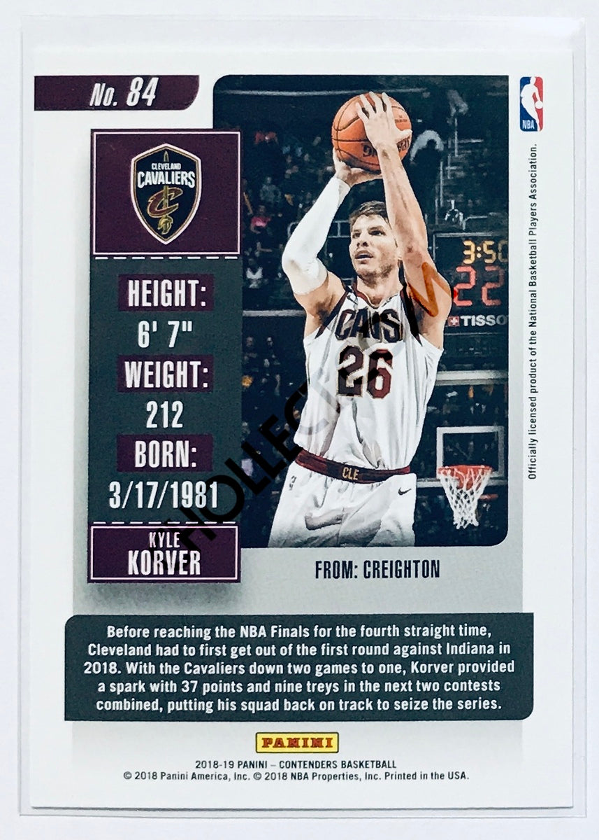 Kyle Korver - Cleveland Cavaliers 2018-19 Panini Contenders #84