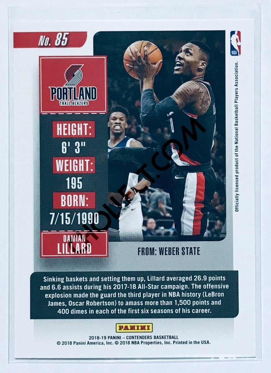 Damian Lillard - Portland Trail Blazers 2018-19 Panini Contenders #85