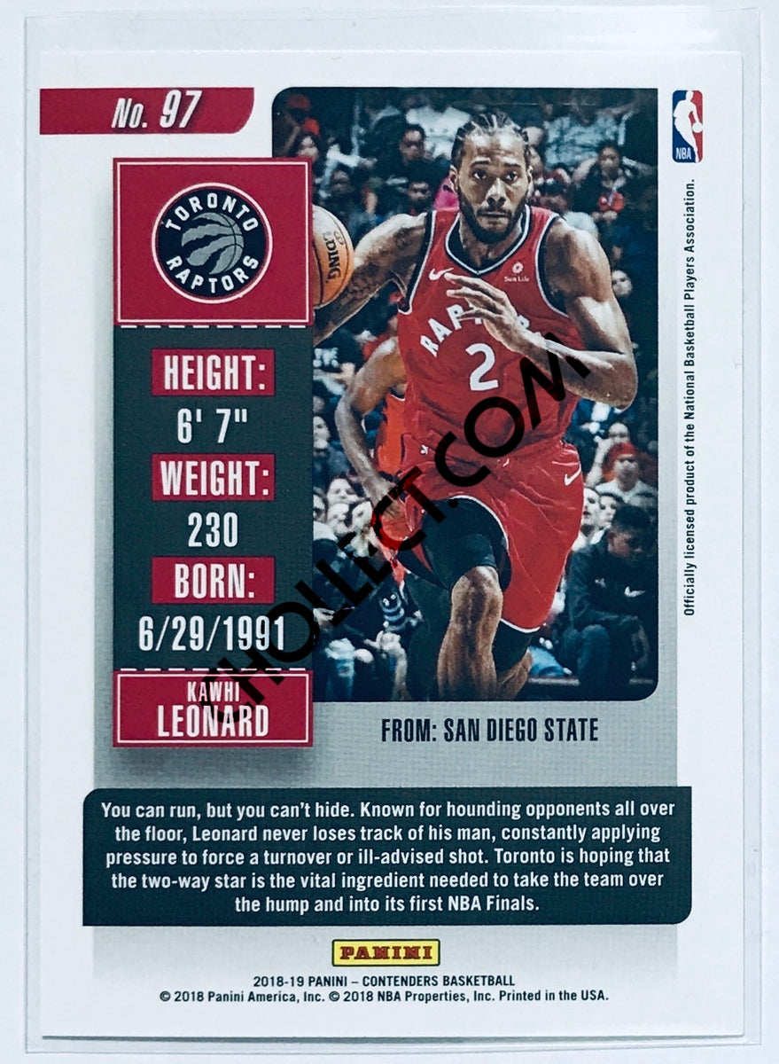 Kawhi Leonard - Toronto Raptors 2018-19 Panini Contenders #97