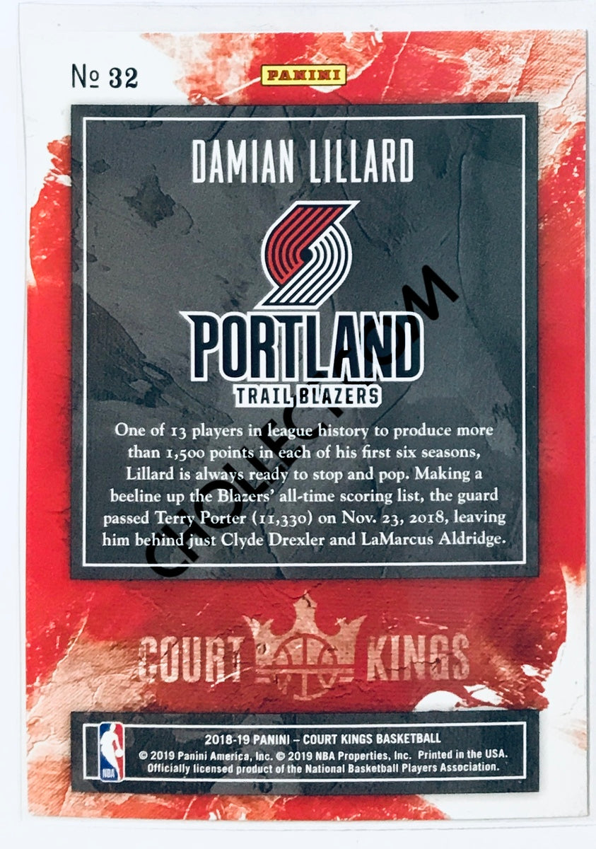 Damian Lillard - Portland Trail Blazers 2018-19 Panini Court Kings #32