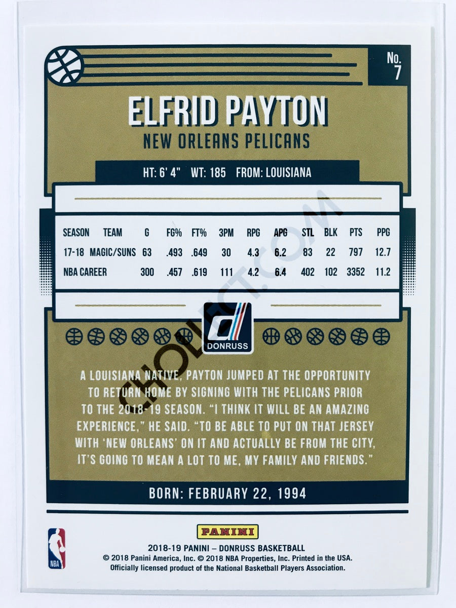 Elfrid Payton - New Orleans Pelicans 2018-19 Panini Donruss #7