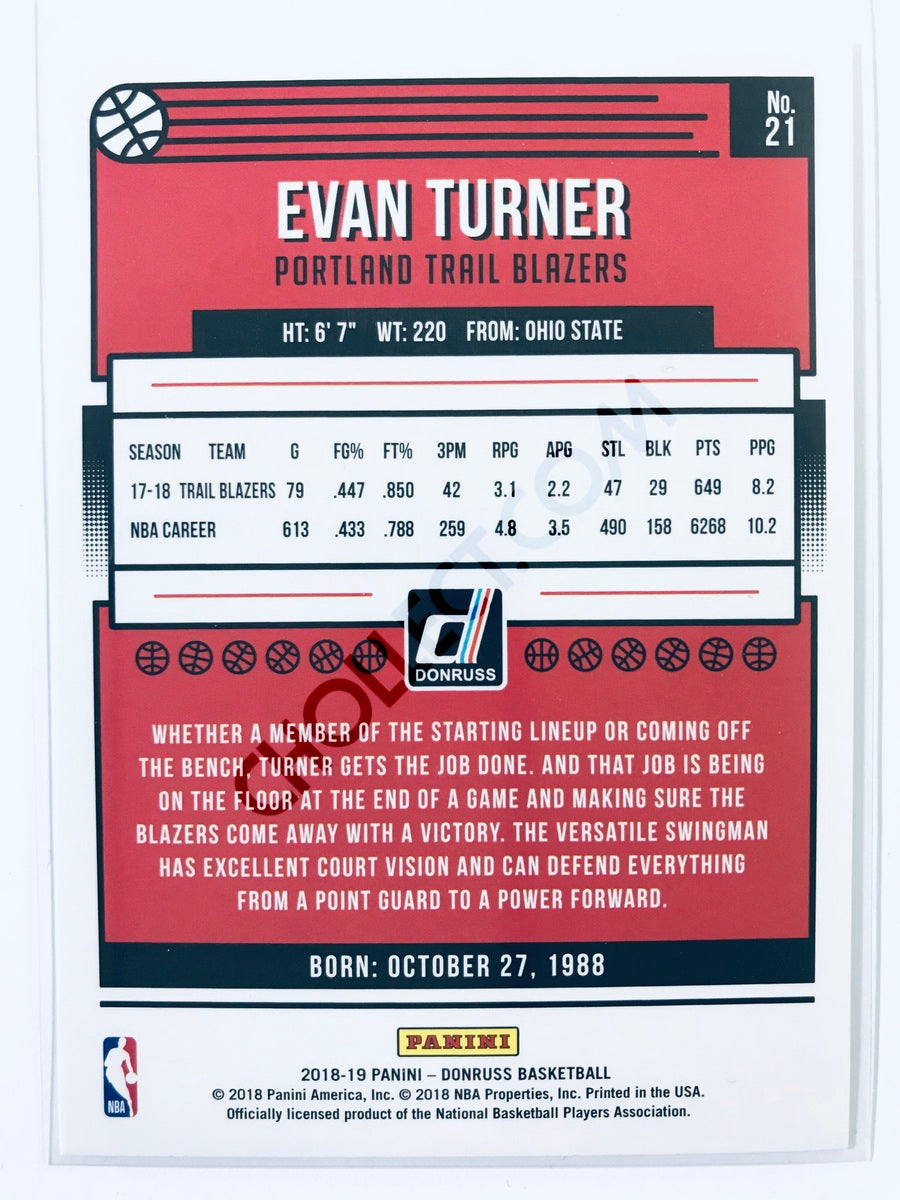 Evan Turner - Portland Trail Blazers 2018-19 Panini Donruss #21