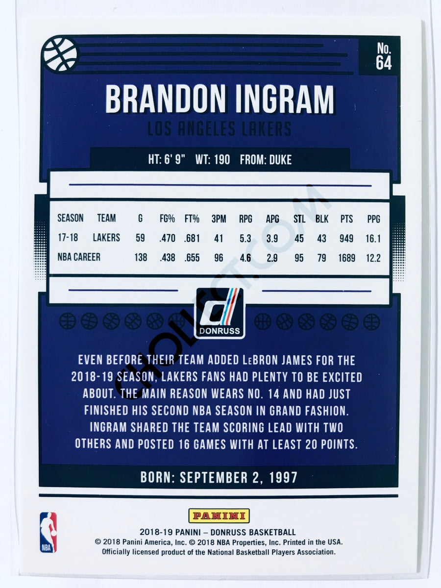 Brandon Ingram - Los Angeles Lakers 2018-19 Panini Donruss #64