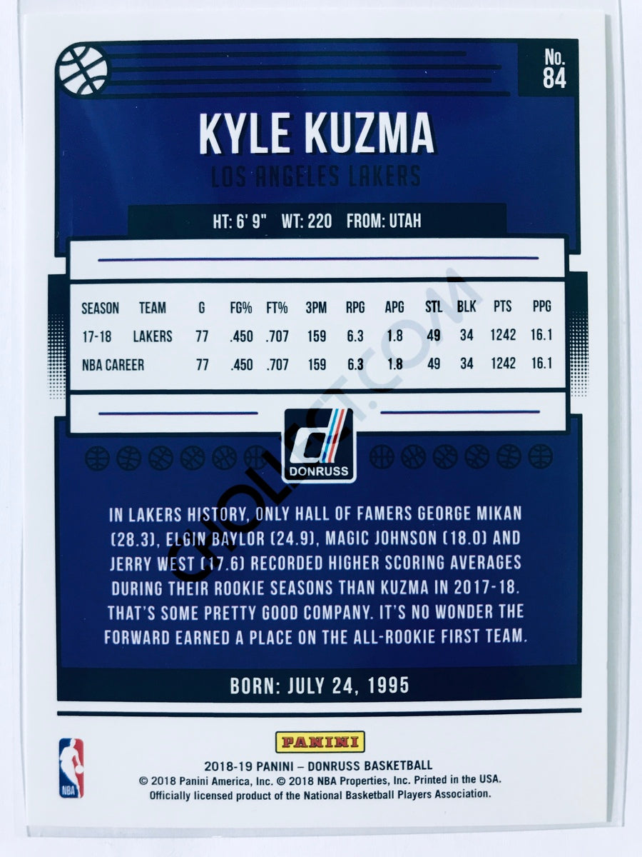 Kyle Kuzma - Los Angeles Lakers 2018-19 Panini Donruss #84