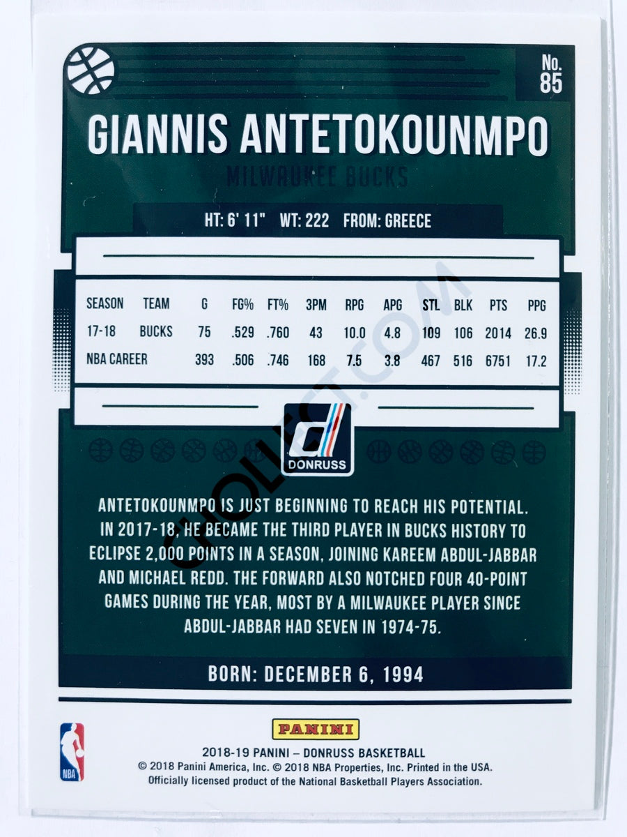 Giannis Antetokounmpo - Milwaukee Bucks 2018-19 Panini Donruss #85