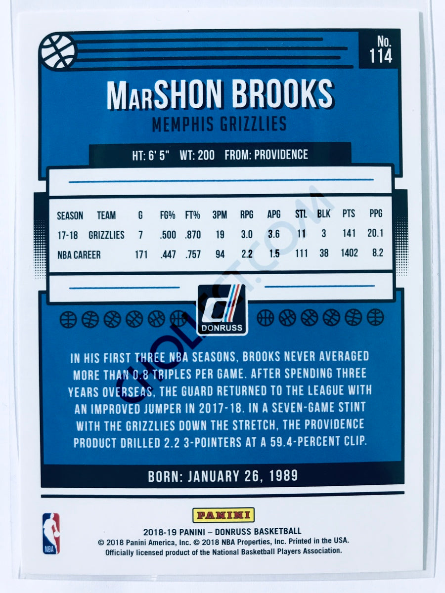 MarShon Brooks - Memphis Grizzlies 2018-19 Panini Donruss #114