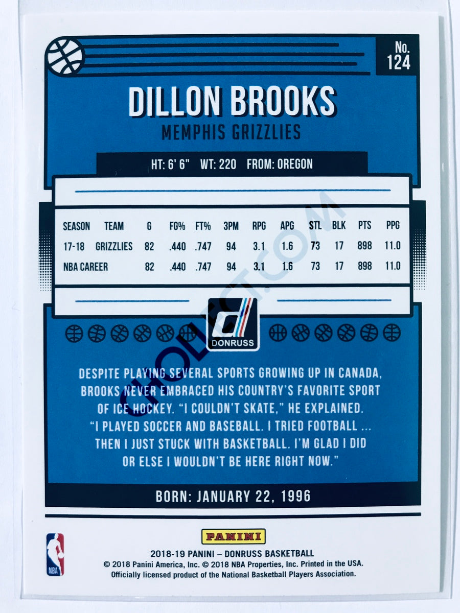 Dillon Brooks - Memphis Grizzlies 2018-19 Panini Donruss #124
