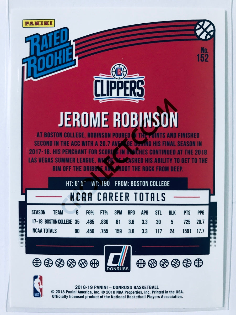 Jerome Robinson - Los Angeles Clippers 2018-19 Panini Donruss Rated Rookie #152