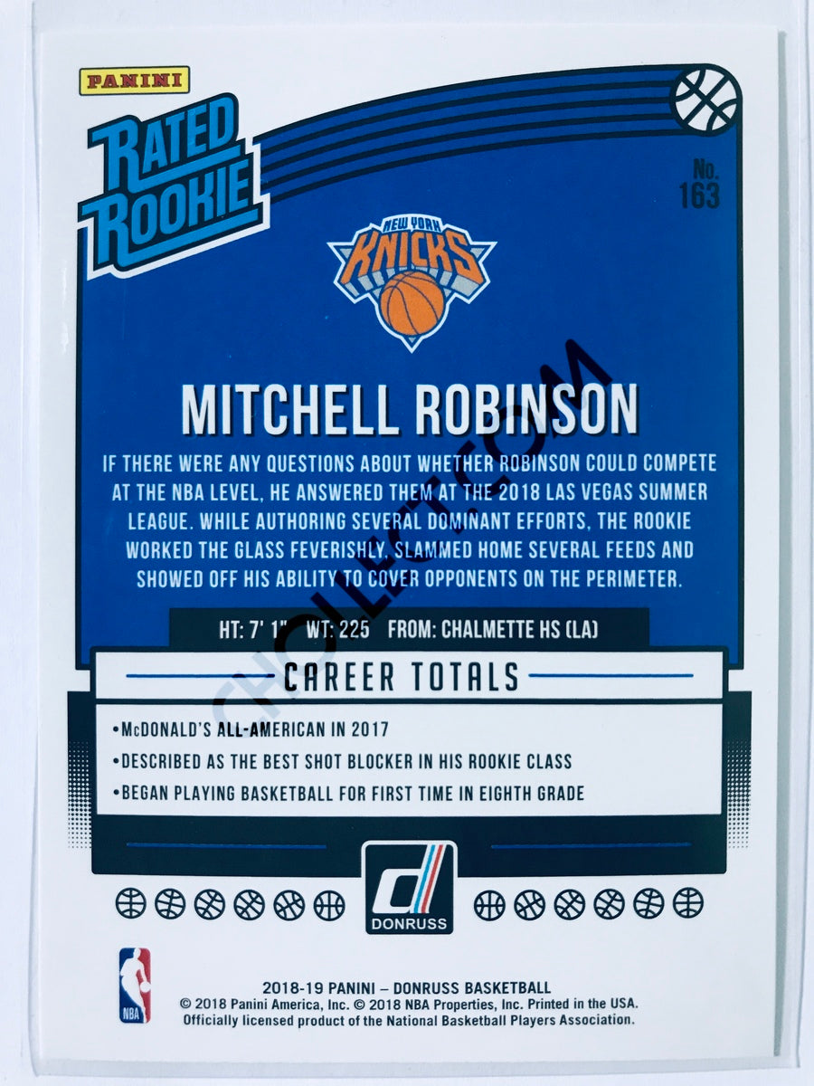 Mitchell Robinson - New York Knicks 2018-19 Panini Donruss Rated Rookie #163