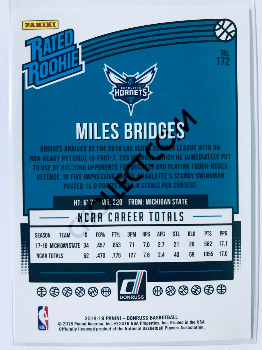 Miles Bridges - Charlotte Hornets 2018-19 Panini Donruss Rated Rookie #172