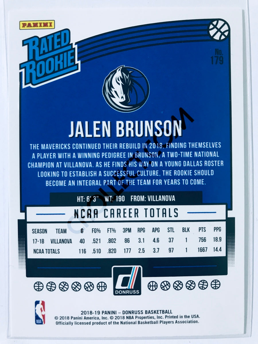 Jalen Brunson - Dallas Mavericks 2018-19 Panini Donruss Rated Rookie #179
