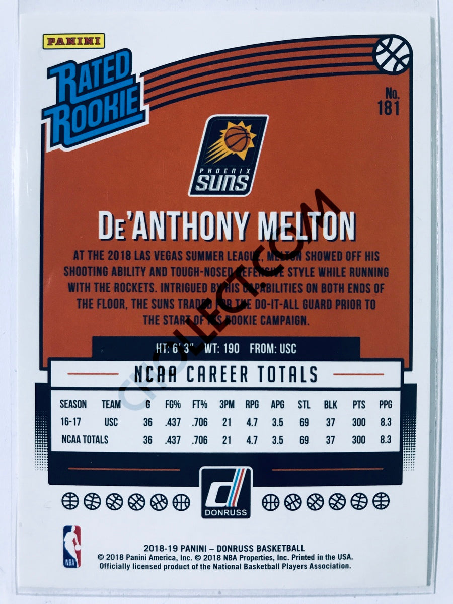 De'Anthony Melton - Phoenix Suns 2018-19 Panini Donruss Rated Rookie #181