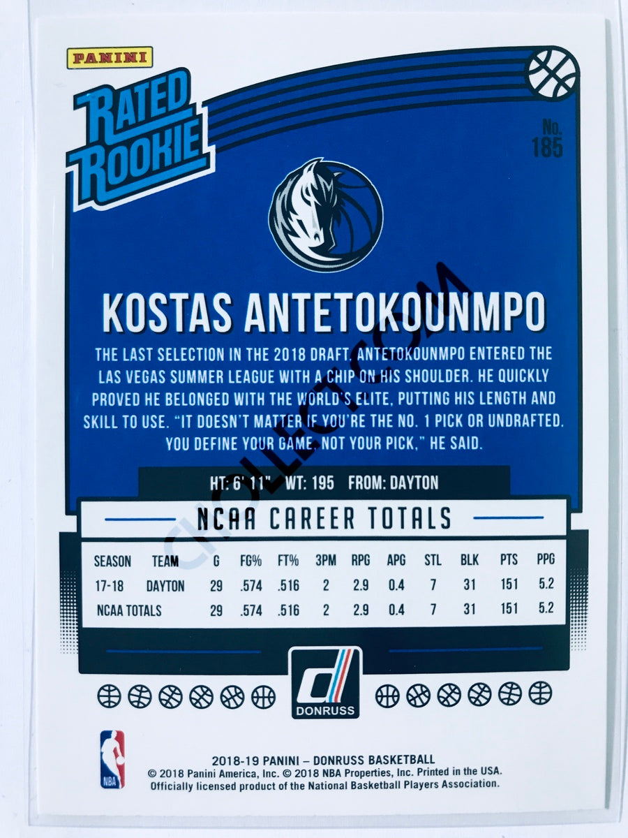 Kostas Antetokounmpo - Dallas Mavericks 2018-19 Panini Donruss Rated Rookie #185
