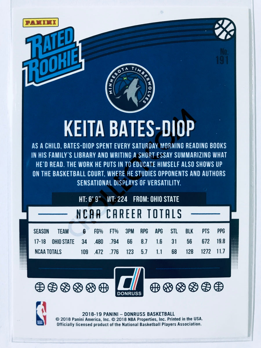 Keita Bates-Diop - Minnesota Timberwolves 2018-19 Panini Donruss Rated Rookie #191