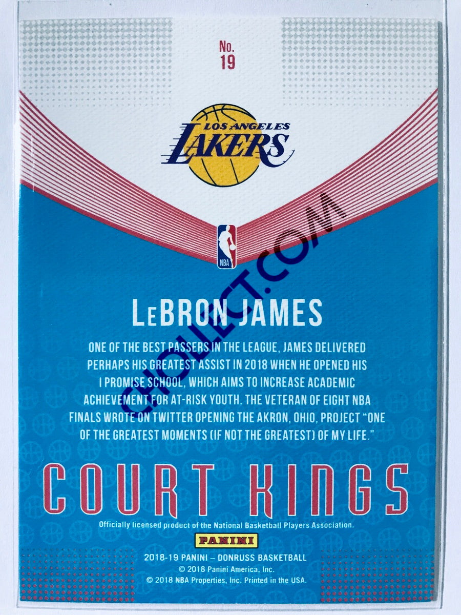 LeBron James - Los Angeles Lakers 2018-19 Panini Donruss Court Kings Insert #19