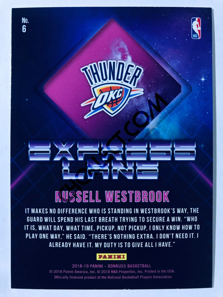 Russell Westbrook - Oklahoma City Thunder 2018-19 Panini Donruss Express Lane Insert #6