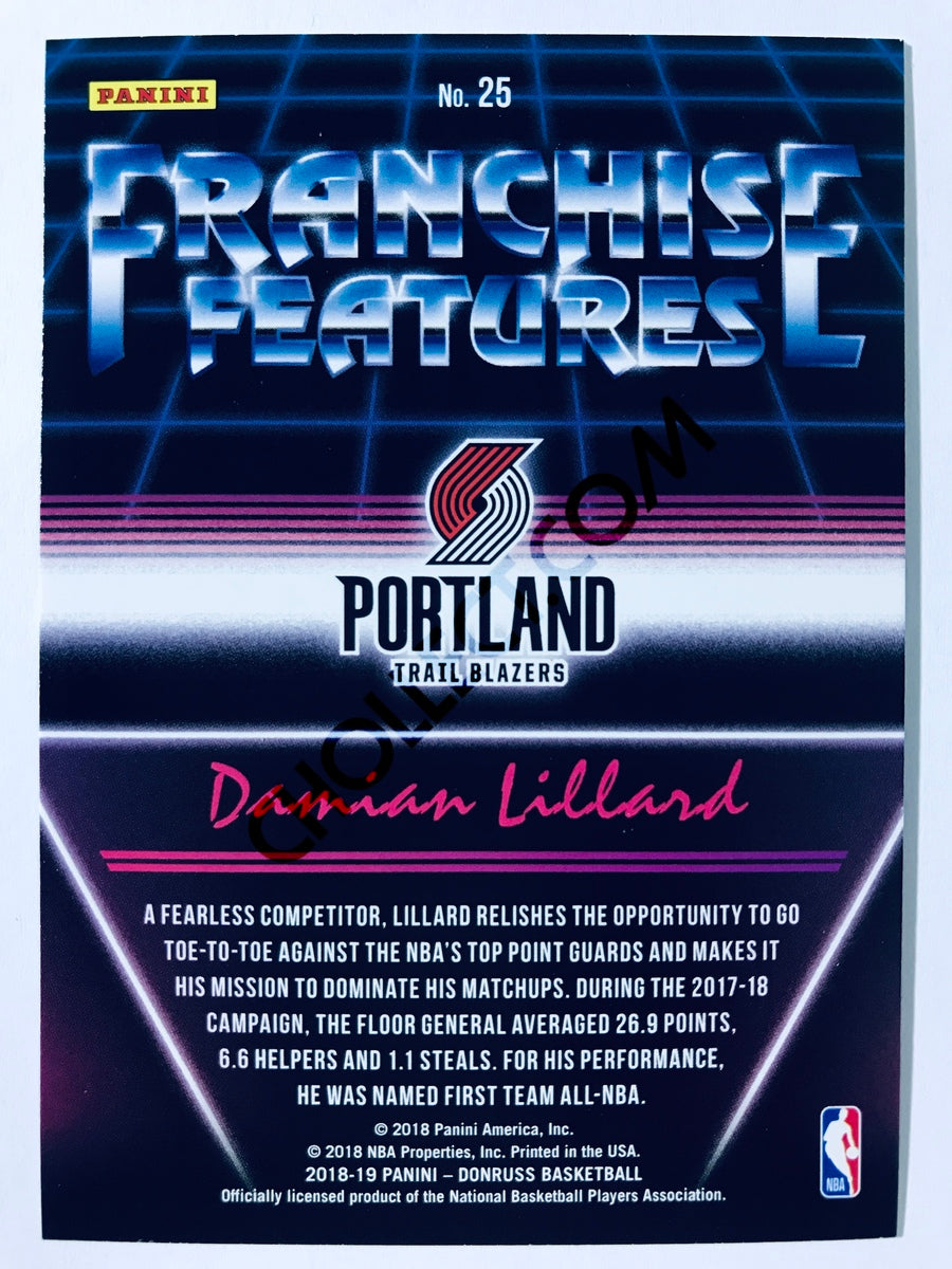 Damian Lillard - Portland Trail Blazers 2018-19 Panini Donruss Franchise Features Insert #25