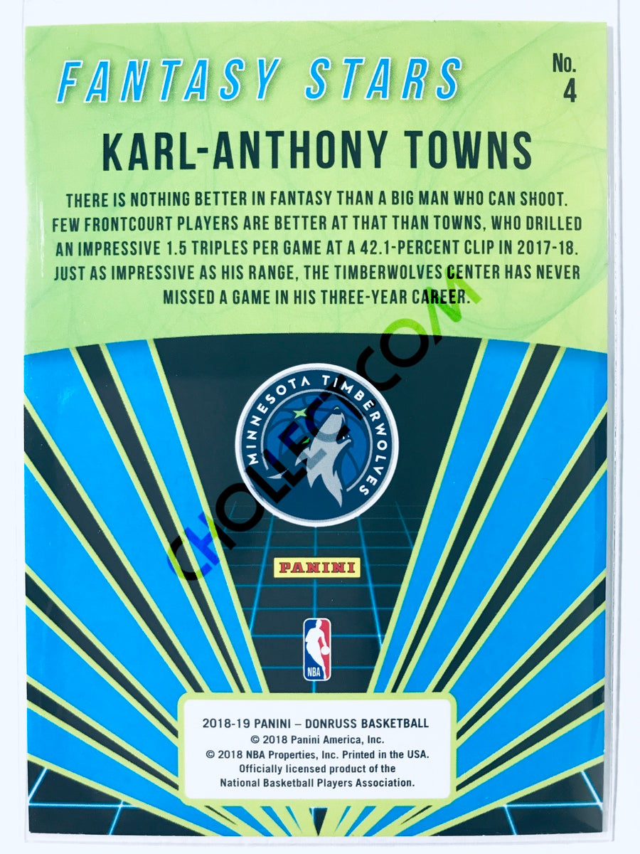 Karl-Anthony Towns - Minnesota Timberwolves 2018-19 Panini Donruss Fantasy Stars Insert #4