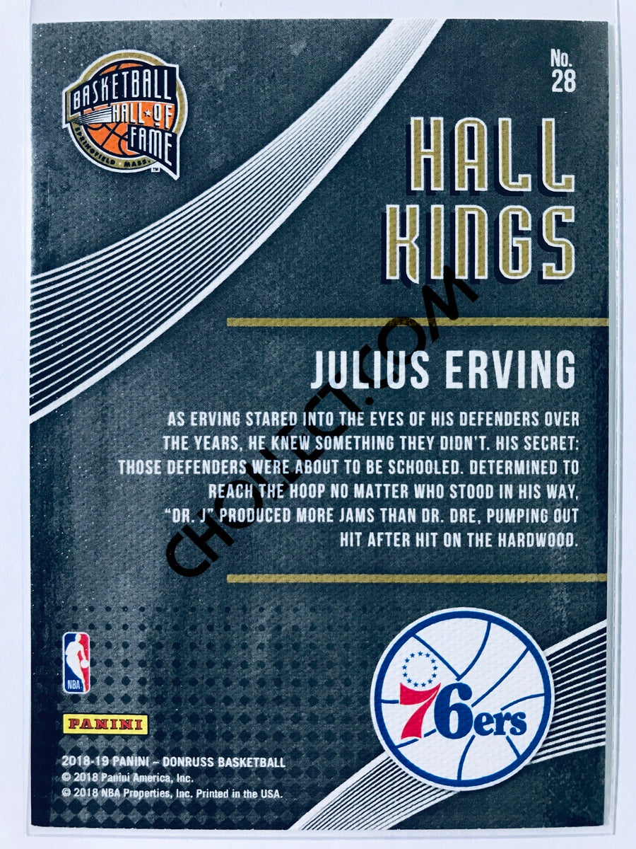 Julius Erving - Philadelphia 76ers 2018-19 Panini Donruss Hall Kings Insert #28