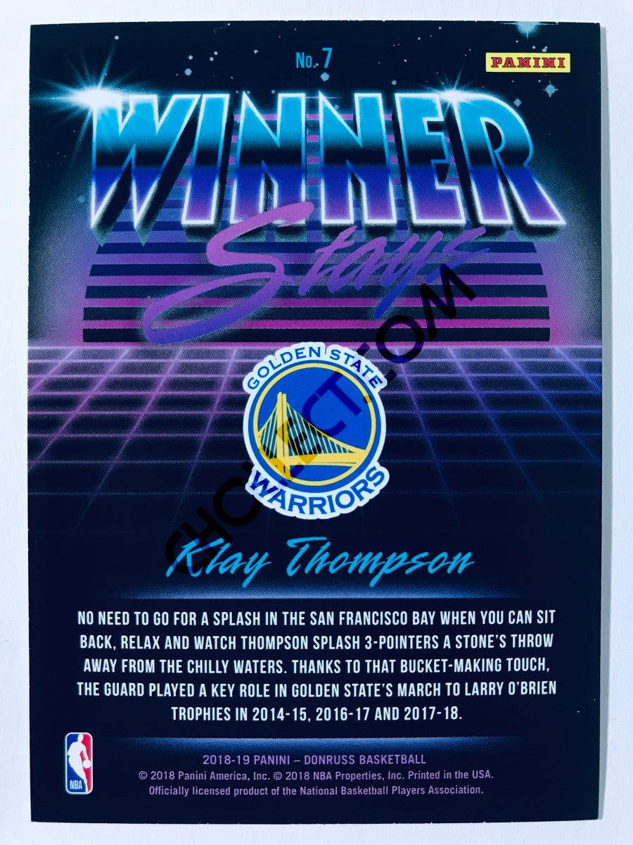 Klay Thompson - Golden State Warriors 2018-19 Panini Donruss Winner Stays Insert #7
