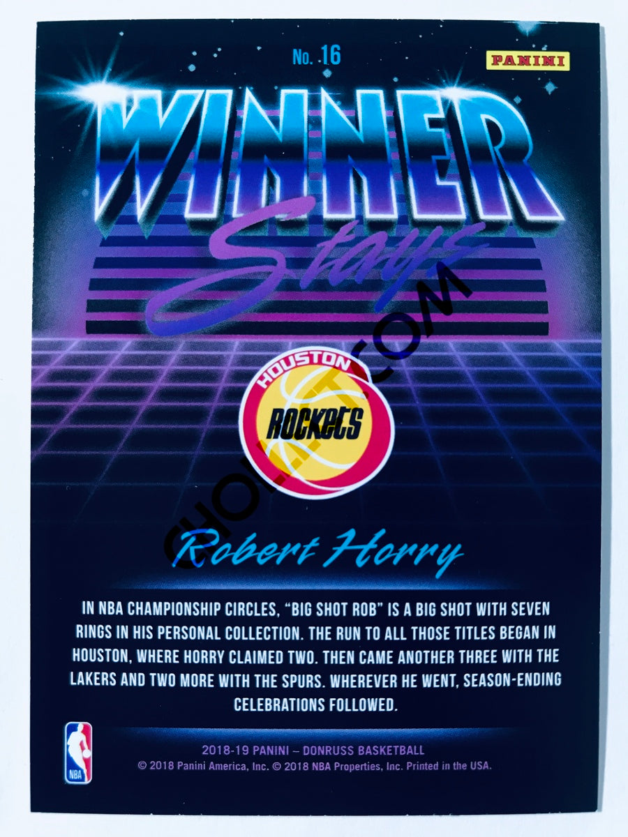 Robert Horry - Houston Rockets 2018-19 Panini Donruss Winner Stays Insert #16