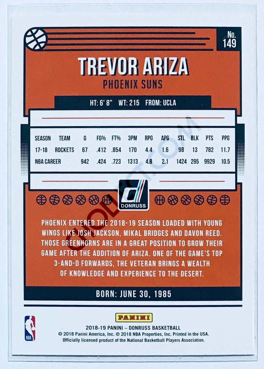 Trevor Ariza - Phoenix Suns 2018-19 Panini Donruss #149 Yellow Laser Parallel /25