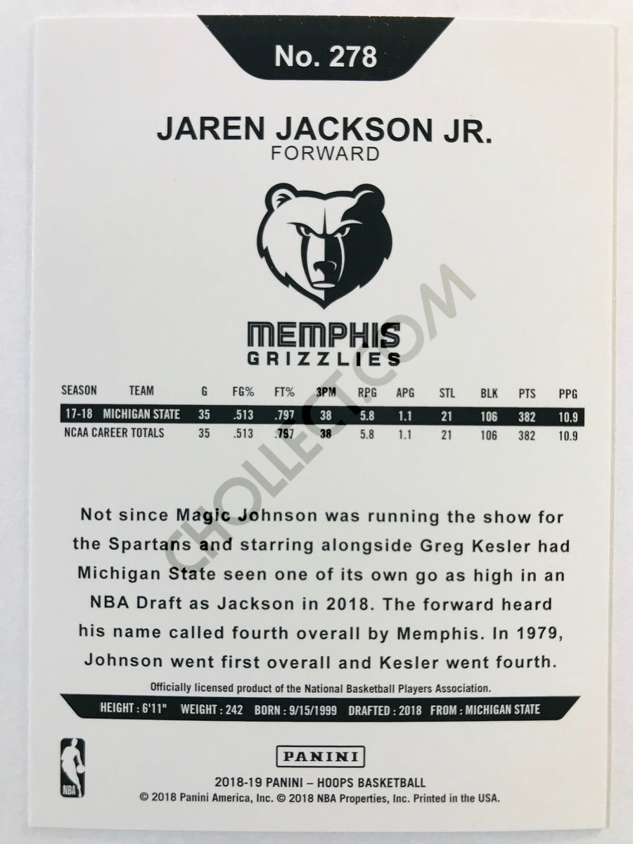 Jaren Jackson Jr. - Memphis Grizzlies 2018-19 Panini Hoops RC Rookie #278