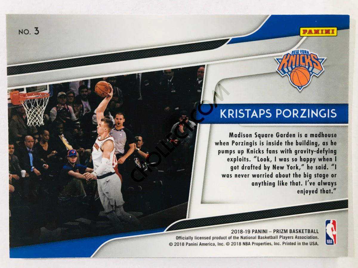 Kristaps Porzingis - New York Knicks 2018-19 Panini Prizm Get Hyped! Insert #3