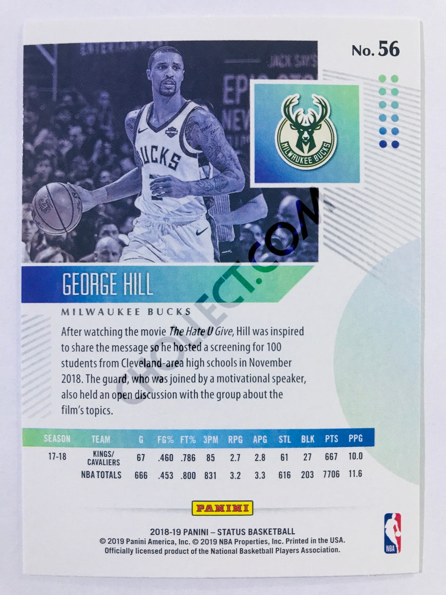 George Hill - Milwaukee Bucks 2018-19 Panini Status #56