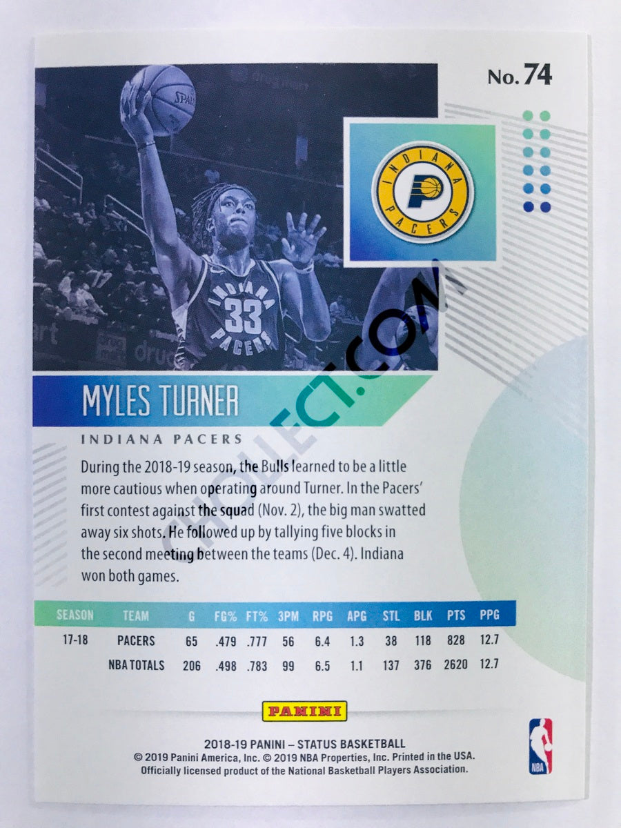 Myles Turner - Indiana Pacers 2018-19 Panini Status #71
