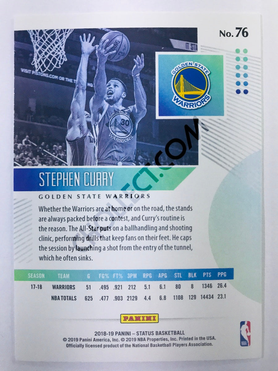 Stephen Curry - Golden State Warriors 2018-19 Panini Status #76