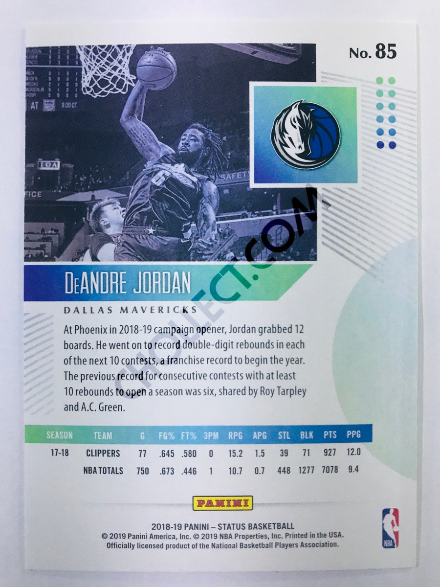 DeAndre Jordan - Dallas Mavericks 2018-19 Panini Status #85