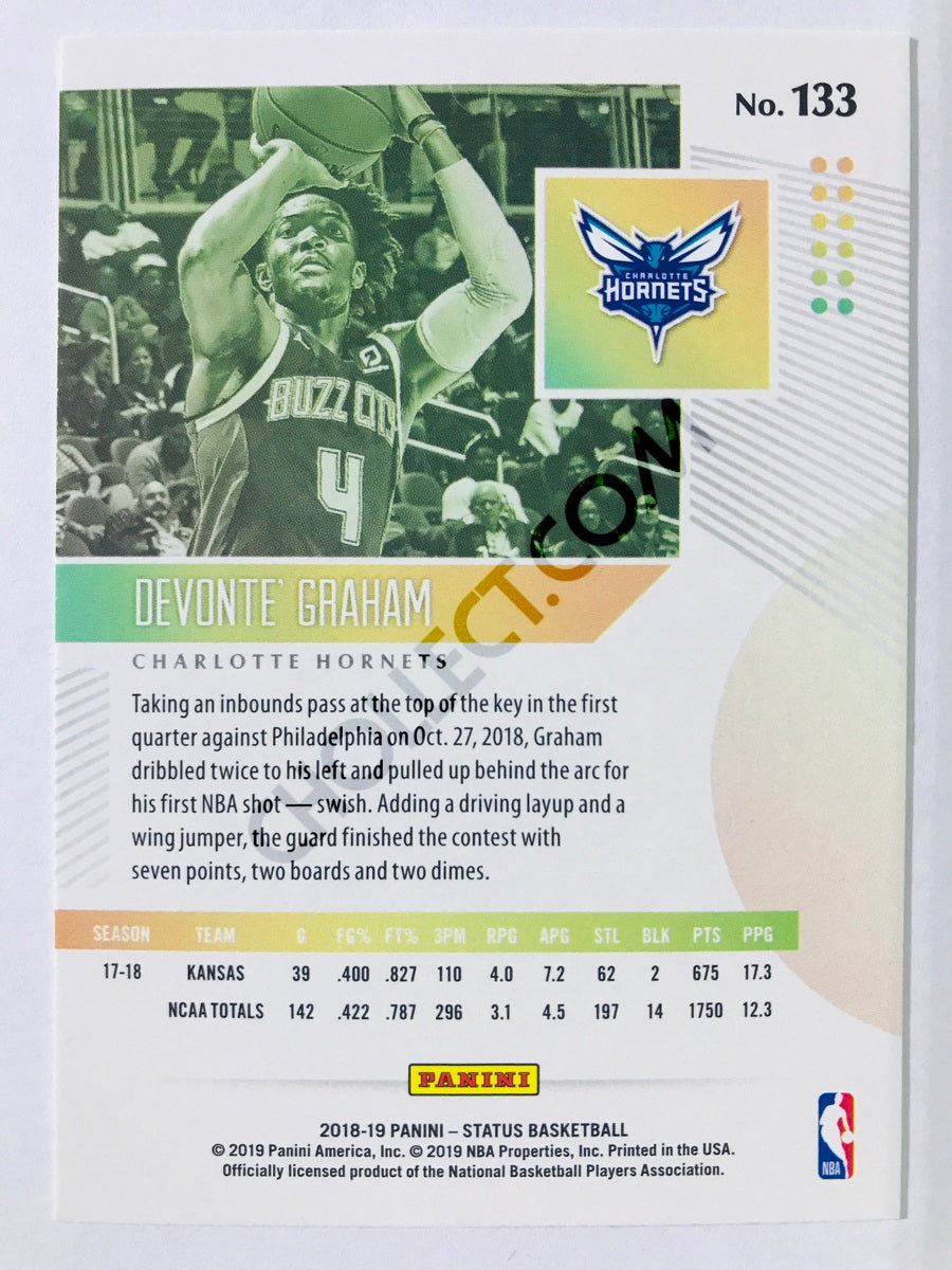 Devonte Graham - Charlotte Hornets 2018-19 Panini Status RC Rookie #133